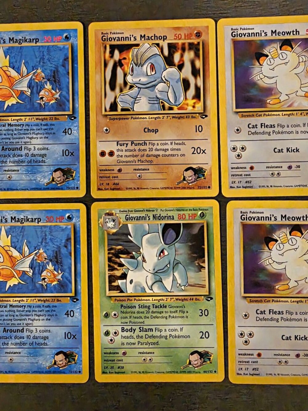 Wizards Pokemon TCG Gym Challenge Giovanni's 6-Card Lot English 2000